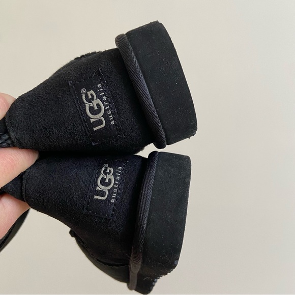 UGG Classic Tall II Boots Women's 8 Black Suede Leather Shearling Fur Lined Soft - Picture 9 of 12